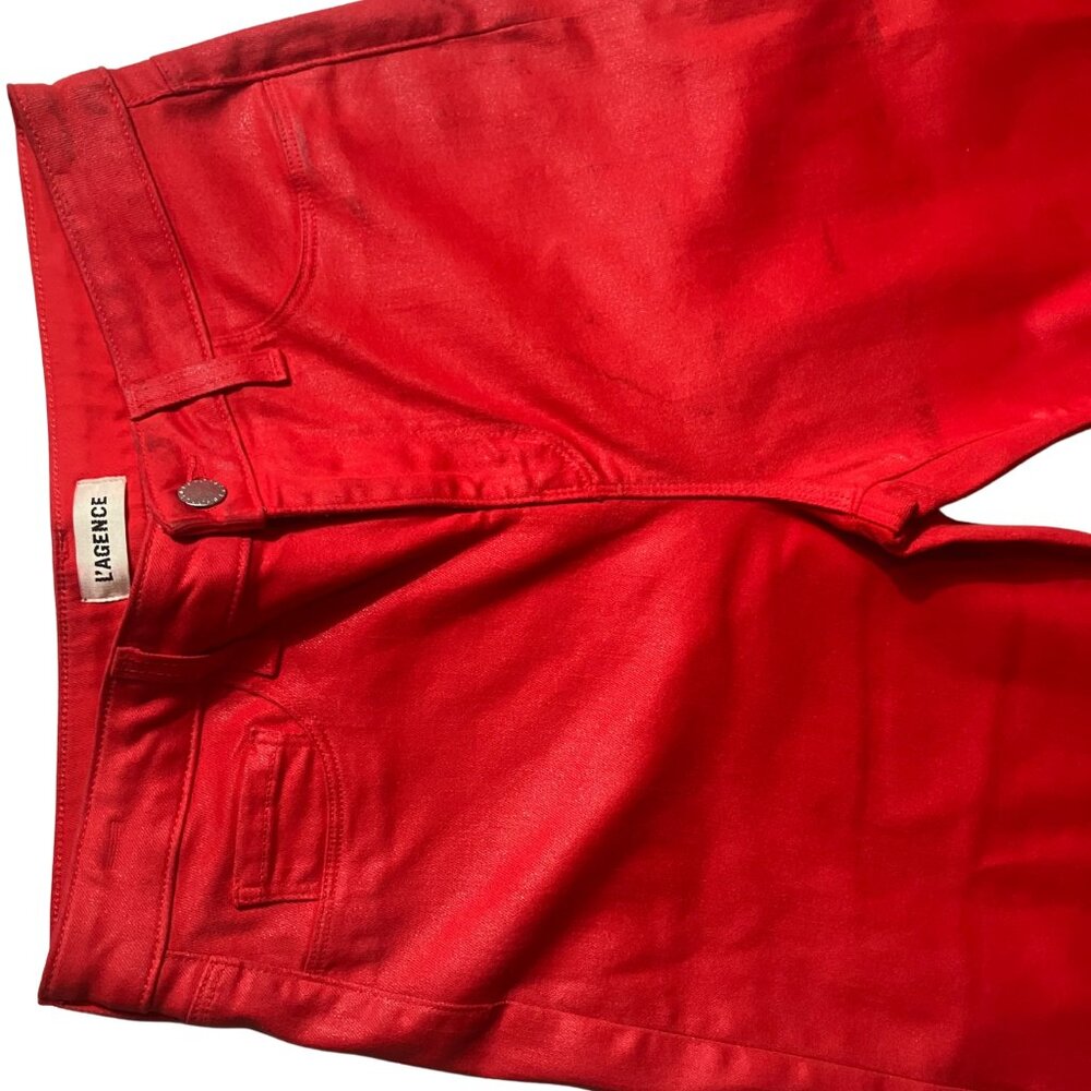L'AGENCE Red High-Rise Straight Leg Jeans – Size 27 - Picture 4 of 10